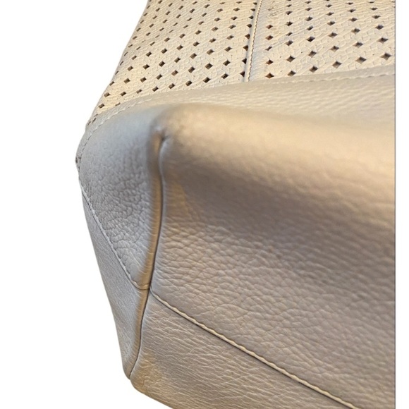 Furla Cream Perforated Tote Bag - Picture 10 of 16